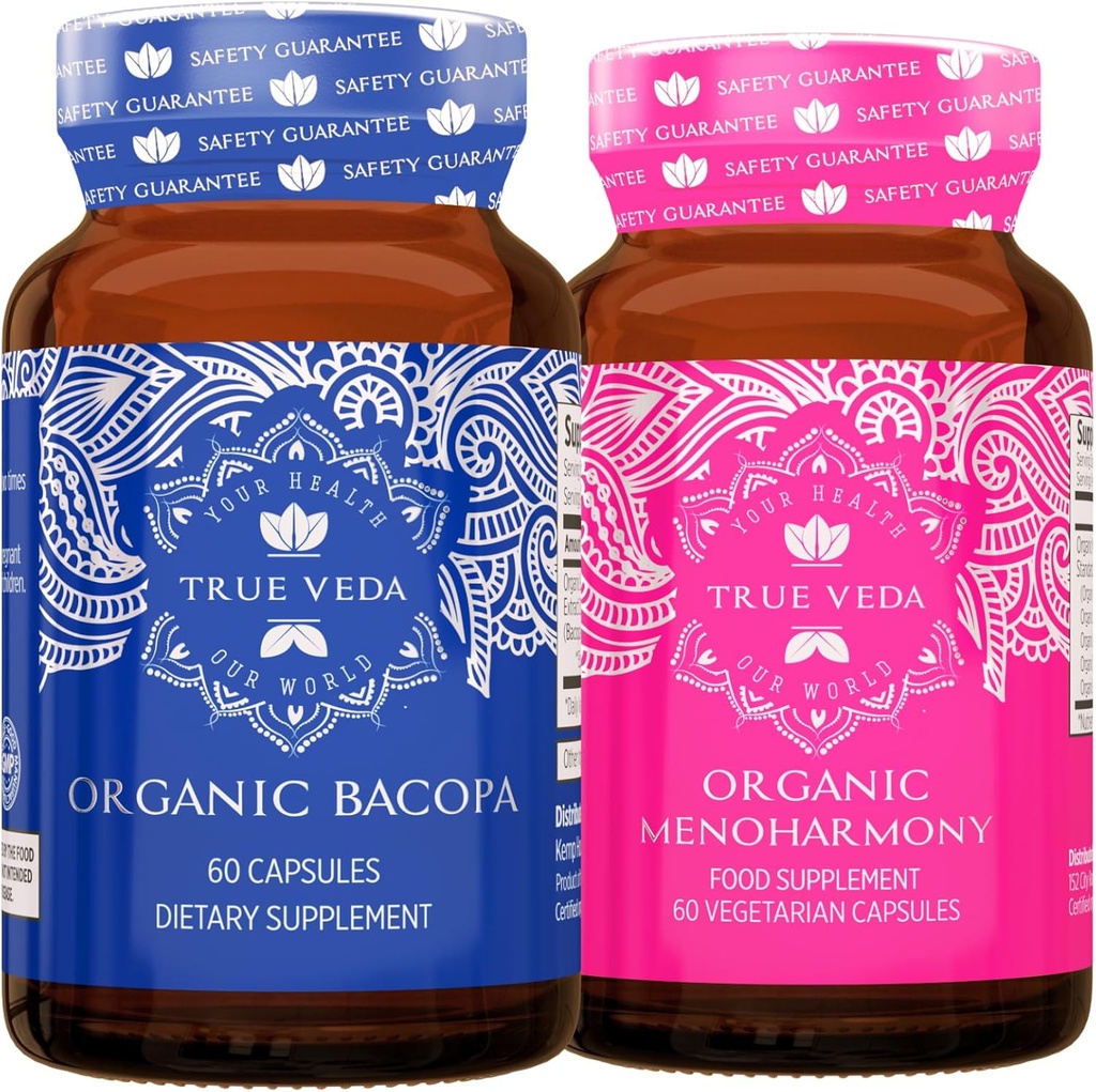 True Veda Clarity Bundle USDA Organic | Multi-Award- Winning | Bacopa | MenoHarmony kapslid