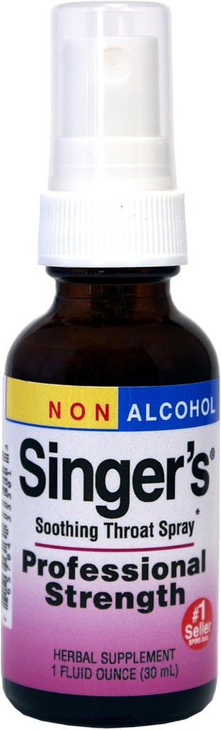 Maitsetaimed Etc. Singer's Saving Grace Professional Tugevus Mittealkohol Spray - Taimne tugi rahustav kurk - Kurgumugavus Spray koos Yerba Mansa & Lagrits - 1 fl oz (umbes 75 Servings)