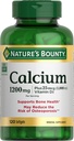 Looduse Bounty Calcium 1200 mg koos 1000 IU D3-vitamiiniga - luude tervise pehmendajad, kaltsium ja D-vitamiini lisand, gluteenivaba, 2 softgels päevas, 120 ct (pakk 1)