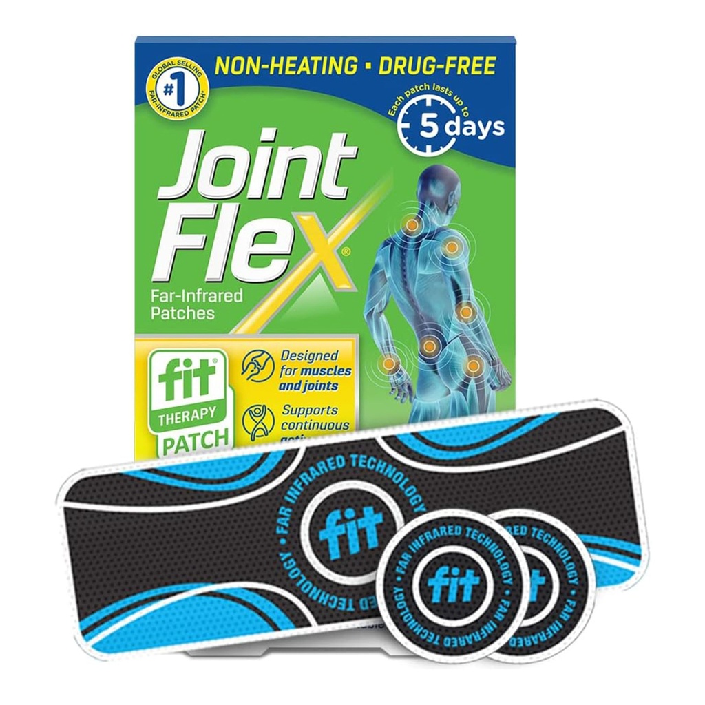 JointFlex FIT Therapy Far Infrared Patch Trial Pack, toetab lihaste ja liigeste pidevat aktiivset liikuvust, kuni 5 päeva / paki, veekindel, mittekuumutamine, ravimivaba - 3 ct, 1 ristkülikukujuline / 2 ringi