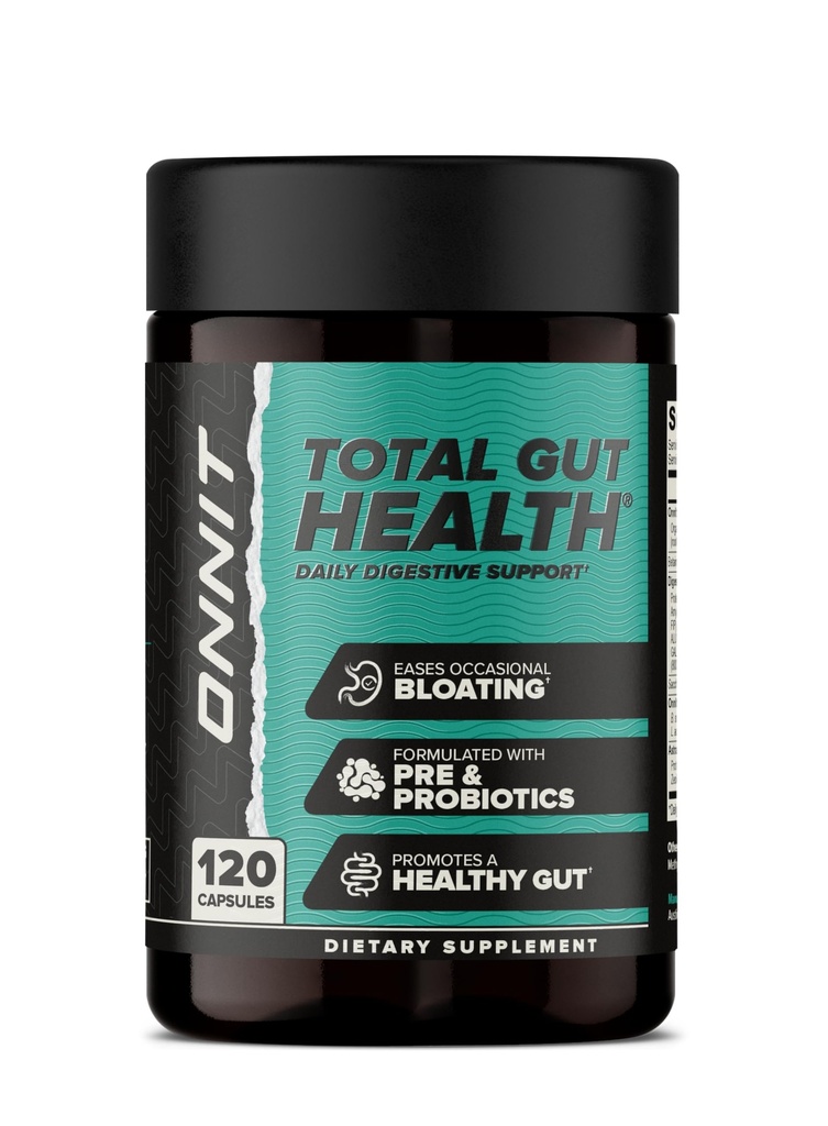 ONNIT Total Gut Health Daily Digestive Support, IGENTM mitte-GMO testitud seedimist täiendada naistele ja meestele 7 tüve probiootikumid, prebiootikumid, ensüümid ja Betaiini HCL, 120 Count