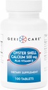 GeriCare Oyster Shell Calcium 500mg + D-vitamiin, luude tervis, toidulisandite tabletid, 100 loend (pakk 1)