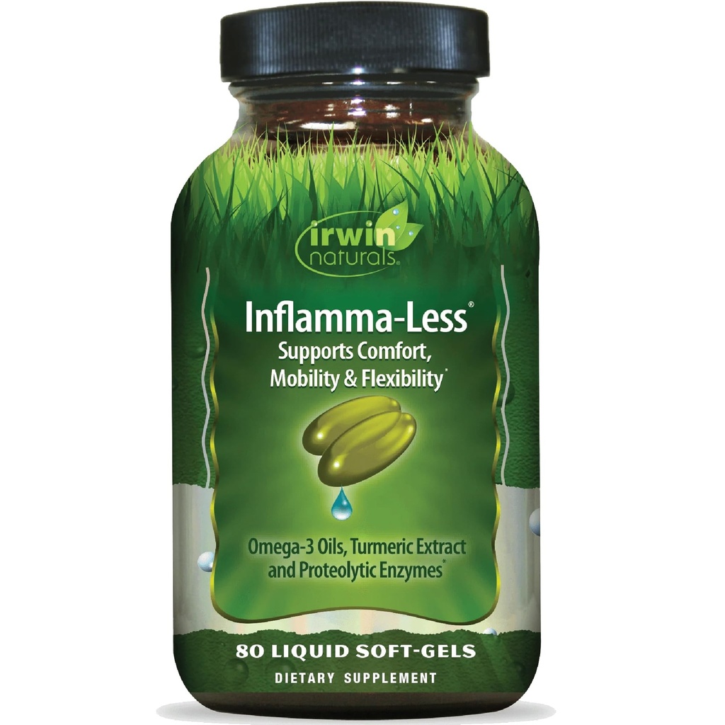 Irwin Naturals Inflamma-Less, Edendab Mugavust, Liikuvust Ja Paindlikkust, 80 Vedel Softgels