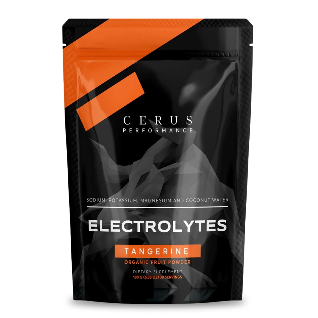 Cerus Performance Electrolyte Powder – Tangerine Maitse, 30 Servings, Nullsuhkur, Kookosvee Pulber & Real Fruit, Kestvus ja taastamine