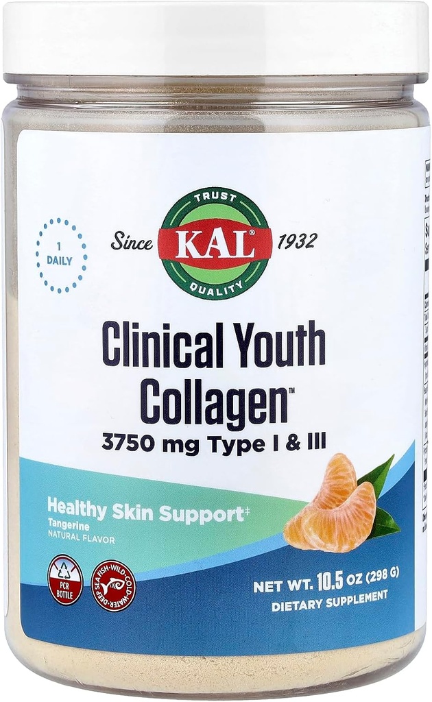 Kal Kliiniline noorte kollageen tüüp I & Iii mandariin, 10,5 Ounce