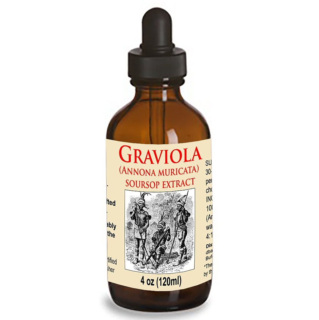 Orgaaniline Graviola Liquid Soursop Extract 4 oz Wildcrafted Tinkcture (Annona Muricata) : Immune System Booster (4oz)
