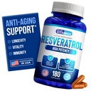Meile meeldivad vitamiinid Resveratrol 1000mg ühe serveerimise kohta - 180 Lihtne neelata köögiviljakapsleid - looduslik Resveratrooli lisand 1000mg - antioksüdantide lisand aitab toetada vananemisvastast ja immuunsüsteemi