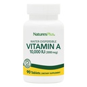 NaturesPlus A-vitamiin (Palmitaat) - 10 000 iu - Tervislik nahk, silmad, nägemine ja immuunsüsteem - vesi lahustub maksimaalse imendumise jaoks - 90 taimset tabletti (90 serveerimist)
