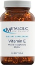 Metaboolne hooldus E-vitamiini kompleks (segatokoferoolid) 400 RÜ D-Alpha D-Beta D-Gamma + D-Delpha lisandiga - südame-veresoonkonna + antioksüdantide tugi (90 kapslit)