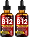Pakend 2 - B12 Sublingual 5000 mcg tilgad - valmistatud USA-s - Vegan B12 vitamiinid energia, meeleolu ja mälu - väga biosaadav sublingvaalsed tilgad - Metüülkobalamiin naistele ja meestele - 2 fl. oz.