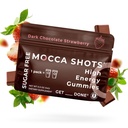 SGC kõrgeim kontsentratsioon 100mg kofeiini Gummy kohta, 2 Gummies per Pack, 6-Pack Mocca Shots Sugar-Free Maasika Taimepõhine nootroopne kiirenergia Ginkgo biloba, Theobromine.