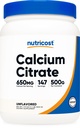 Nutrikost Kaltsiumtsitraat Pulber (500 Grams) (maitsestamata) - Puhas Kaltsiumtsitraat, Ei Täiteaineid, Gluteenivaba (1,1 lbs)