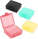 4 Pcs Väikesed pillid Box, Travel Pill Korraldaja Cute Proof Tasku pillid Case Mini Portable Medicine Vitamiin Box Clear Plastiline ladustamine Mini konteinerid reisimine Vitamiin Kalaõli täiendused