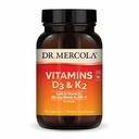 Dr Mercola vitamiinid D3 ja K2 toidulisand, 90 serveerimist (90 kapslit), toetab südame tervist, immuunsüsteemi toetust, mitte GMO-d, sojavaba, gluteenivaba