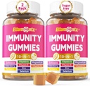 10-In-1 immuunkummid multivitamiinidega, 100% igapäevane tsink, vitamiin C & D3 immuunsuse lisand + Echinacea, Sambucus Elderberry, kurkum, magneesium, immuunsuse tugi, üldine tervis, suhkruvaba, 2 pakett