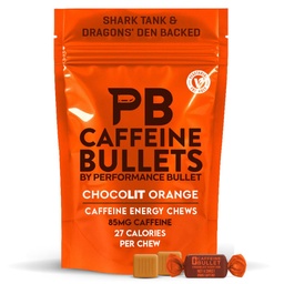Kofeiin Bullet Energy Chews - Chocolate Orange. 40 * 85mg - Kiirem Kick kui pillid, geelid ja Gum. Sport Teadus Jooksmine, jalgrattasõit, Gaming ja Pre Treeningu Kestvus Boost.