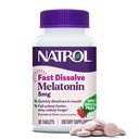 Natrol Fast Lahustage Melatoniini 5 mg, Melatoniini Toidulisandid Rahulikule Unele, Unetugi Täiskasvanutele, 30 Maasikamaitselised Tabletid, Kuni 30 Päeva Pakkumine