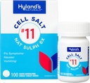 Hyland's No. 11 Cell Salt Nat Sulph 6X tabletid, külma ja gripi meditsiin, iivelduse leevendamine, kiire lahustumine tabletid, 100 Count