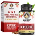 Ancient Bliss Berberine HCL 1200mg koos Ceyloni kaneeli, Mõru melon ja roheline tee ekstrakt - 120 kapslit
