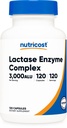 Nutrikost laktaasi ensüümi kompleks 3000 FCC ALU, 120 taimekapslit - mitte-GMO, gluteenivaba, 120 serveerimist