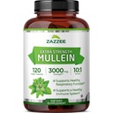 Zazzee Extra Strength Mullein 10: 1 Ekstrakt, 3000 mg Tugevus, 120 Vegan Kapslid, 4 kuu Tarne, Standardiseeritud 10X Ekstrakt, 100% Puhas Lehepulber, All-Natural ja Non-GMO, Valmistatud USA-s