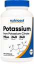 Nutrikost kaaliumtsitraat 99mg, 240 kapslit - gluteenivaba, mitte-GMO