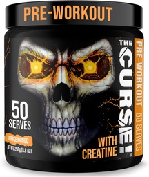 JNX Sports needus! Pre Workout pulber meestele ja naistele, kofeiin, beeta-alaniin, kreatin, L-tsitrulliin, 50 serveerimist, Orange Mango maitse - Suurendage energiat, jõudu ja keskendumist