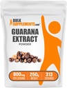 BulkSupplements.com Guarana ekstrakti pulber - looduslik kofeiinilisand, Guarana Seed, Guarana Pulber - gluteenivaba, 800mg per Serving, 250g (8,8 oz) (pakk 1)