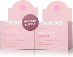 Kollageen Deluxe 30 Shots x 2 I 8 nädala Bundle I 12500 mg mere kollageen (tüüp I & III) I hüaluroonhape, biotiin, vitamiin C I suhkruvaba - 8 nädala pakkumine