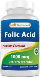 Parim looduslik foolhape 1000 mcg (vitamiin B9), 240 tabletti
