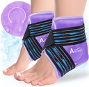 Atsuwell Ankle Ice Pack Wrap 2 Packs, Ankle Ice Wraps Paindlik Gel Külm Pakett Jalgade konts, Külm Kompressiteraapia rahustav Ebamugavus, Purple