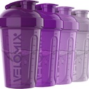 VELOMIX - 4 PACK - 20 OZ Valguga raputuspudelid valgusegudele, Shaker Cups valgukokteile, Small Shaker Bottle Pack, Shaker Cup, Shakers for protein Shakes (Purple Bloom)