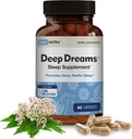 Deep Dreams ~ Natural Sleep Supplement - soodustab sügavat, rahulikku und - melatoniini, L-trüptofaani, apigeniini, valeriani, kummeli ja passioonlille segu (90 kapslit)