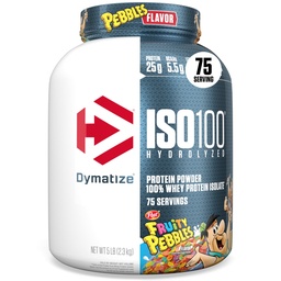 Dymatize x Fruity Pebbles ISO100 Vadakuvalgu pulberisolaat, 25g valku, 5,5g BCAA-d, 120 Cal., Gluteenivaba, 1g Rasv, 1g Suhkur, 2g Carb (75 Servings)