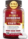 21-in-1 berberiini lisand koos Ceyloni kaneeliga - 1500mg orgaaniline berberiin HCL Fütosoom, 5X kõrgem imendumine ainevahetuse toetamiseks 100 kapslit