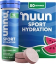 Nuun Sport elektrolüüt tabletid magneesiumi, kaltsiumi, kaaliumi, kloriidi ja naatriumi, gluteenivaba & vegan, arbuus, 8 pakendit (80 Servings Total)