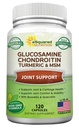 aSquared Nutrition Glükosamiin Kondroitiin Kurkum MSM Boswellia - 120 kapslit - ühine tugilisa - ühine tugi pillid tervisele - looduslik täiendus seljale, põlvele ja kätele