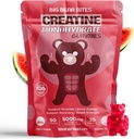 Kreatiinmonohüdraat Kummid meestele ja naistele | 5000mg kreatiinikummid ühe serveerimise kohta | suhkur, gluteenivaba & halal | Pakend 90 Pre Workout & lihaste taastamine | Arbuusimaitse