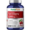 NusaPure Organic Tart Cherry 20: 1 Extract, 1000 mg Equivalent to 20 000 mg 200 Veggie Caps (Vegan, Non-GMO) Bioperine