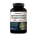 Naturebell Kaalium Magneesium Elektrolüüt Pulber Kapslid | 200mg Kaalium + 200mg Magneesiumtsitraat | Lihaskude, Südame Ja Hüdratsiooni Tugi | Keto & Karnivoor Sõbralik | Ei Suhkrut, Mitte-GMO