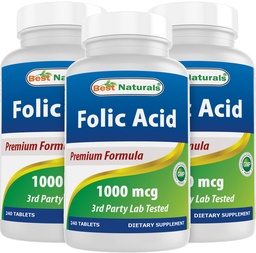 Parim looduslik foolhape 1000 mcg (vitamiin B9), 240 tabletti (1000 mcg (3 pakendis))