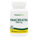 Natures Plus pankreatin - 1000 mg, 60 tabletti - looduslik seedeensüümi lisand seedetrakti toetamiseks - sisaldab amülaasi, proteaasi ja lipaasi - gluteenivaba - 60 serveerimist