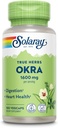 SOLARAY Okra Fruit 1600 mg - High Fiber Supplement for Wellness Support - Rich allikas lahustuv kiud - samaväärne 6,4 g värske Okra per Serving, vegan, 60-päevane garantii - 25 Serving, 100 VegCaps