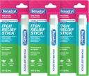 Benadryl Extra Strength Anti-Itch Relief Stick, Bug Bite Itch Relief, Difenhüdramiin HCl Topical Analgesic & Tsink Acetate Skin Protectant, Great for Camping Essentials, 0,47 fl oz (3. pakk)