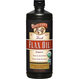 Barlean's Organic linaseemneõli Vedelik, Külm Press Linaseemned, 7640mg ALA Omega 3 rasvhapete toidulisand liigese ja südame tervise ja tervisliku seedimise, 32 oz