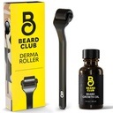 The Beard Club Derma Roller & Beard Growth Oil - Microneedling Roller 540 Titanium Microneedles näole, kehale ja peanahale - Beard Roller Sandalwood & Cedar Beard Oil