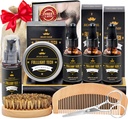 Beard Kit meestele Grooming & Care W/3 Pack Habemeõli, Pese, Balm, Comb, Brush, Käärid, Aastapäev Valentines Sünnipäev Isad Kingitused Idee abikaasale Ta Poisssõber Isa Mehed Jõululadumine Stuffers