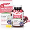 CATALO Omega 3 vetikate DHA naistele - 550 mg DHA-rikast õli mikrovetikatest, ideaalne sünnieelseks, raseduseks ja rinnaga toitmiseks, taimetoitlased pehmed, gluteenivabad - 60 Softgels