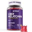 Melatoniin Gummies 10mg 20mg täiskasvanutele, melatoniin 10 mg Gummy kohta ashwagandha, magneesiumglütsinaat, GABA, L-teaniin, Valerian Juur ja sidrun Balm, puhketoetus täiendus, viinamarjamaitse, 60 Cts