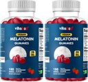 Melatoniin 20mg Gummies - 180 Count - Drug Free - Natural Strawberry Maitse - Taimetoitlane, Non-GMO, Gluteenivaba (2 pudelit)